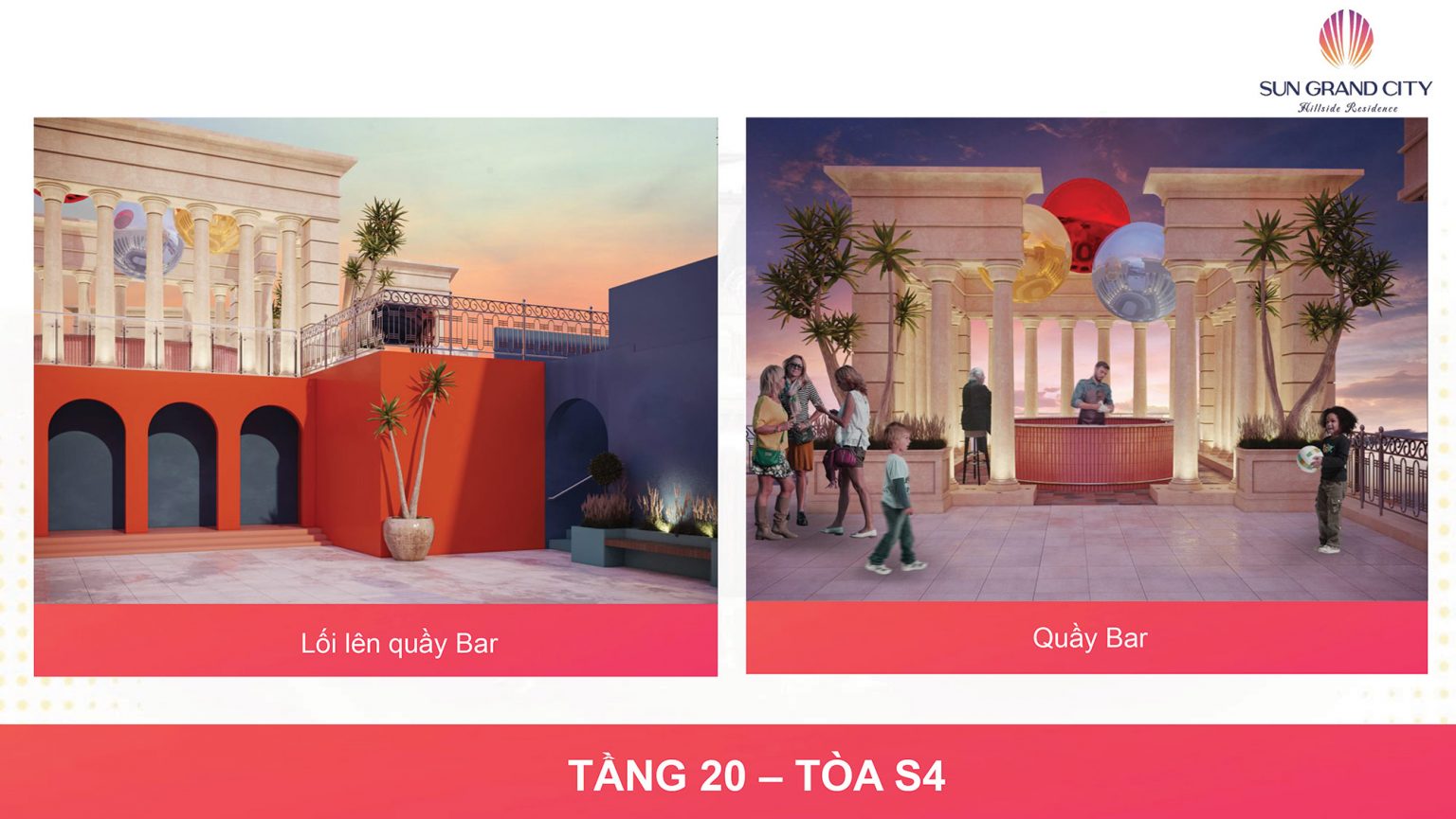 quầy bar tầng 20 hillside ph&uacute; quốc